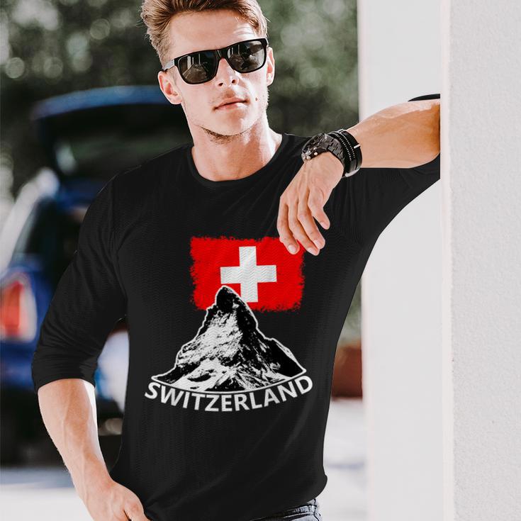 Switzerland Matterhorn Switzerland Alps Langarmshirts Geschenke für Ihn