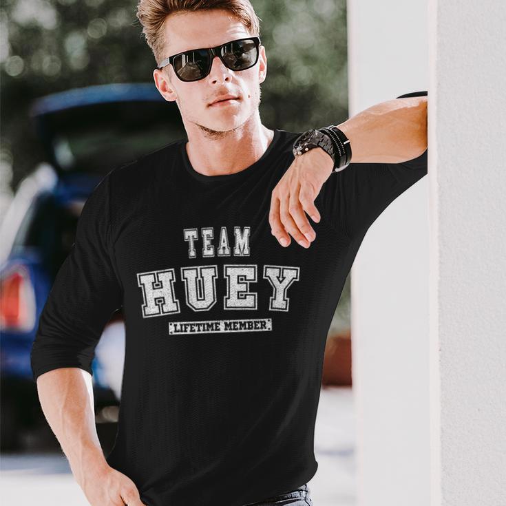 Team Huey Lifetime Member Family Last Name Langarmshirts Geschenke für Ihn