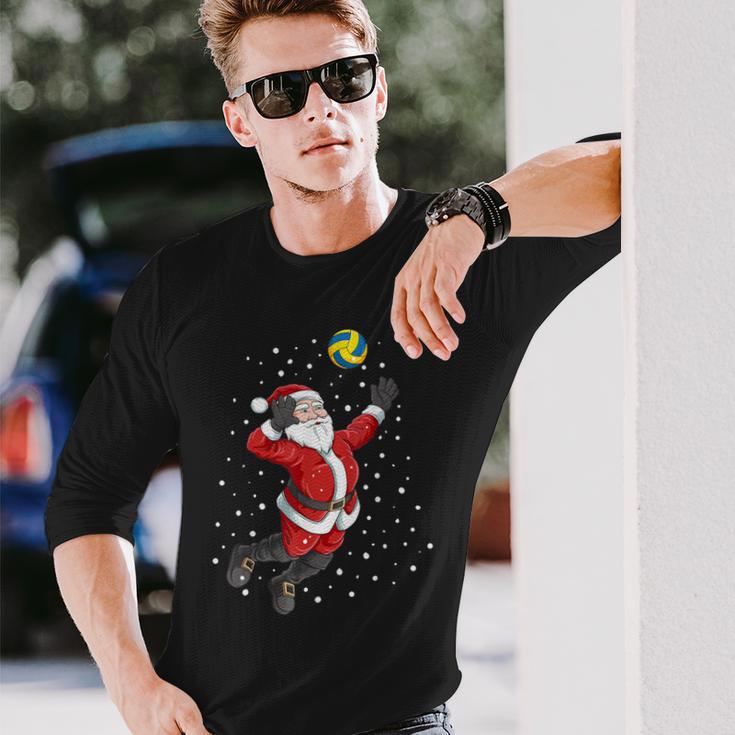 Volleyball Santa Claus Christmas Langarmshirts Geschenke für Ihn