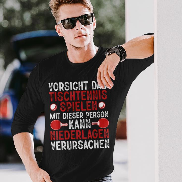 Vorsicht Das Tischtennis Spielen Ping Pong Langarmshirts Geschenke für Ihn