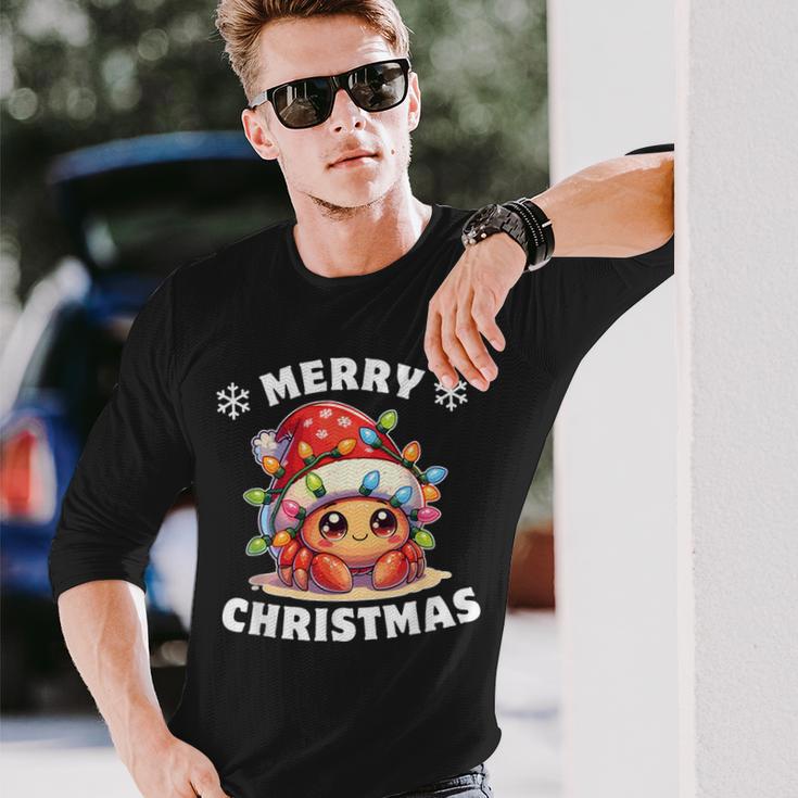 Weihnachtsmütze Weihnachten Lichterkette Einsiedlerkrebs Langarmshirts Geschenke für Ihn