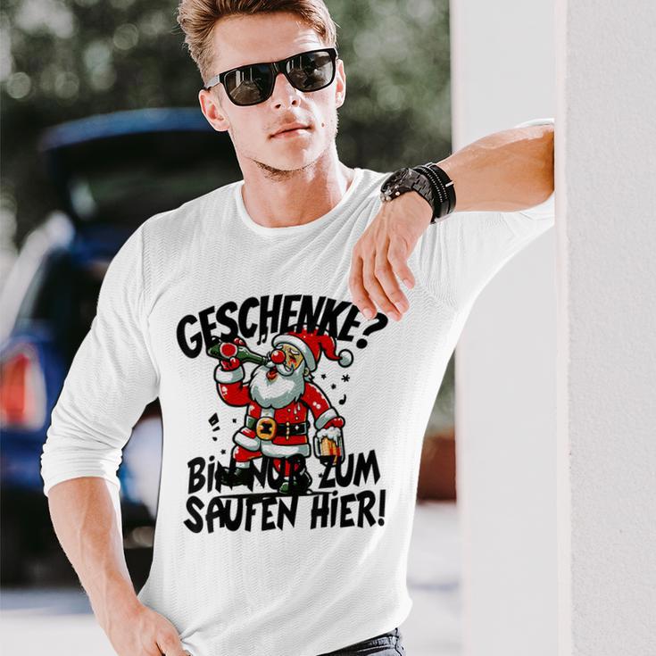 Geschenke Nur Zum Saufen Hier Bier Alkohol German Langu Langarmshirts Geschenke für Ihn