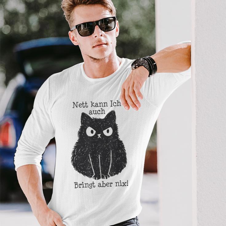 Nett Kann Ich Auch Bringt Aber Nix Cat Fun Gray S Langarmshirts Geschenke für Ihn