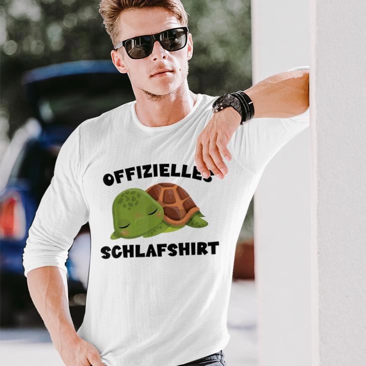 Offizielles Schlaf Schildkröte Turtle Gray S Langarmshirts Geschenke für Ihn