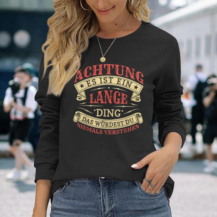 Achtung Es Ist Ein Lange Ding Nachname Namensschild Langarmshirts Geschenke für Sie