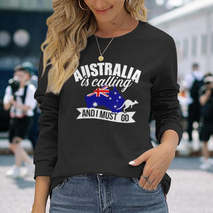 With Australien Ruft Und Ich Muss Gehen Langarmshirts Geschenke für Sie