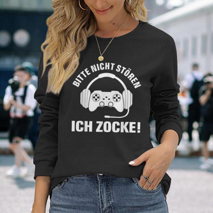 Bitte Nicht Stören Ich Zock Saying For Gamer S Langarmshirts Geschenke für Sie