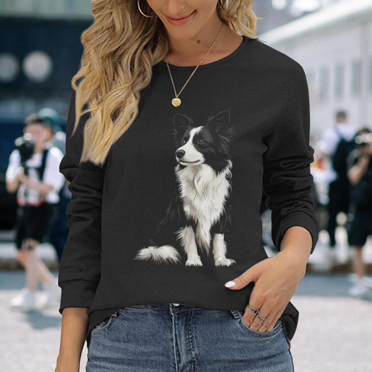 Border Collie Dog Pet Illustration Border Collie Langarmshirts Geschenke für Sie