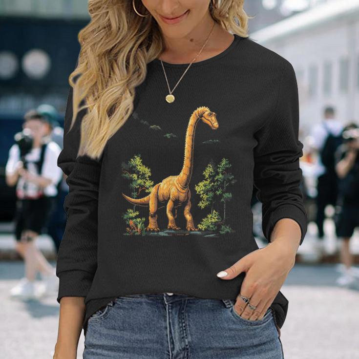 Brachiosaurus Dinosaur Motif Illustration Brachiosaurus Langarmshirts Geschenke für Sie