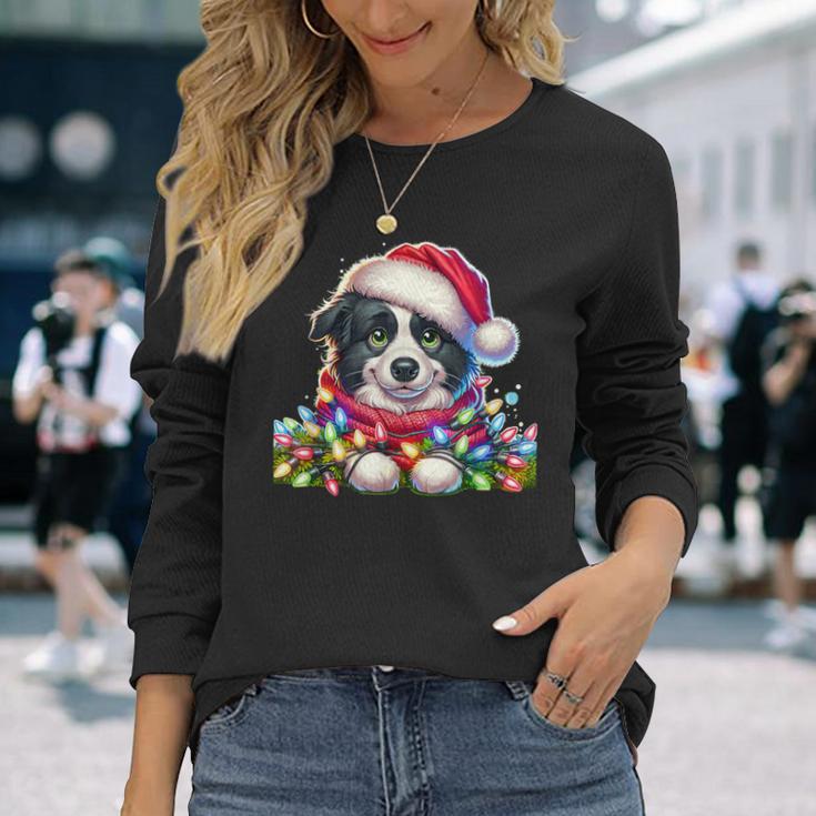 Christmas Hat Border Collie Border Collies Langarmshirts Geschenke für Sie