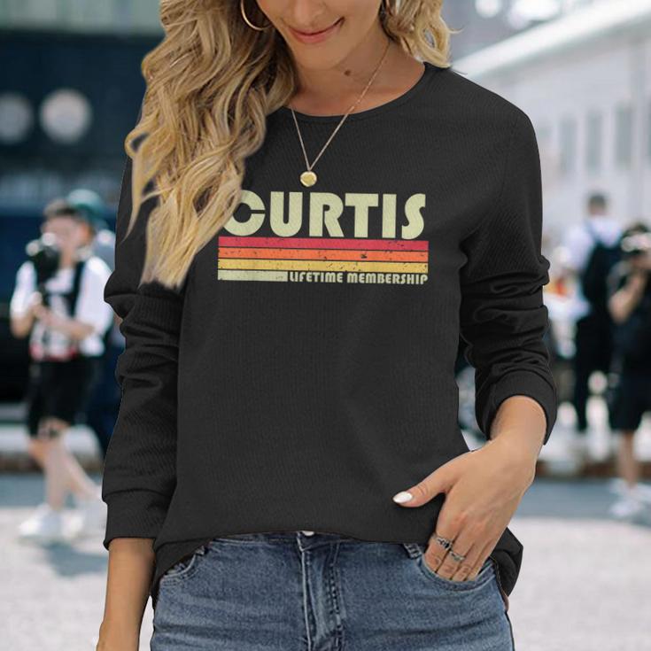 Curtis Nachname Lustiges Retrointage 80Er 90Er Geburtstag Wiedersehen Langarmshirts Geschenke für Sie