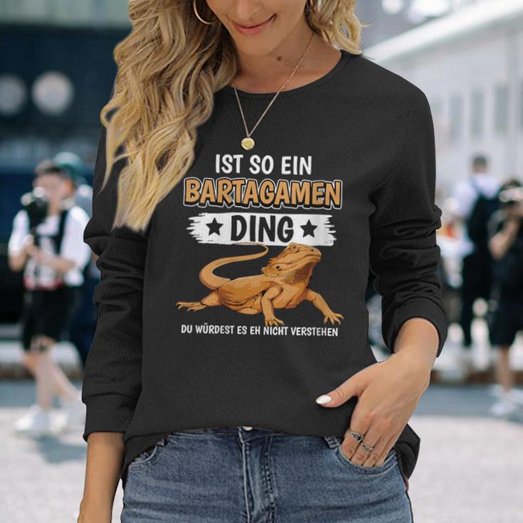 Damen Bartagamen Sachen Ist So Ein Bartagame Ding Bartagame Mit-Ausschnitt Langarmshirts Geschenke für Sie