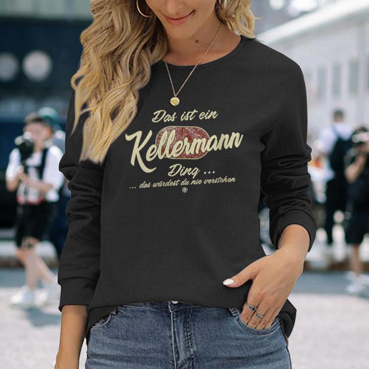 Damen Das Ist Ein Kellermann Ding Lustiges Familie Kellermann Mit-Ausschnitt Langarmshirts Geschenke für Sie