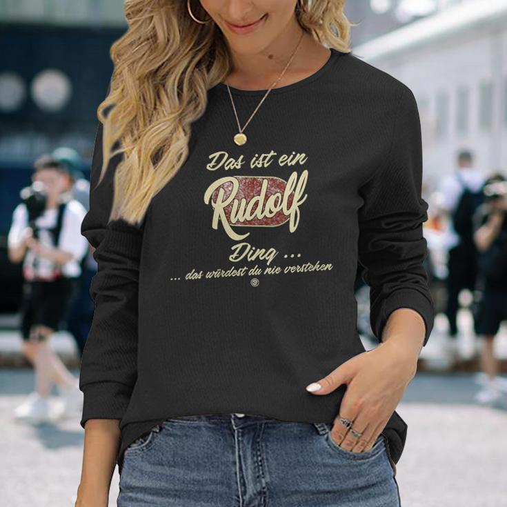 Damen Das Ist Ein Rudolf Ding Lustiges Familie Rudolf Mit-Ausschnitt Langarmshirts Geschenke für Sie