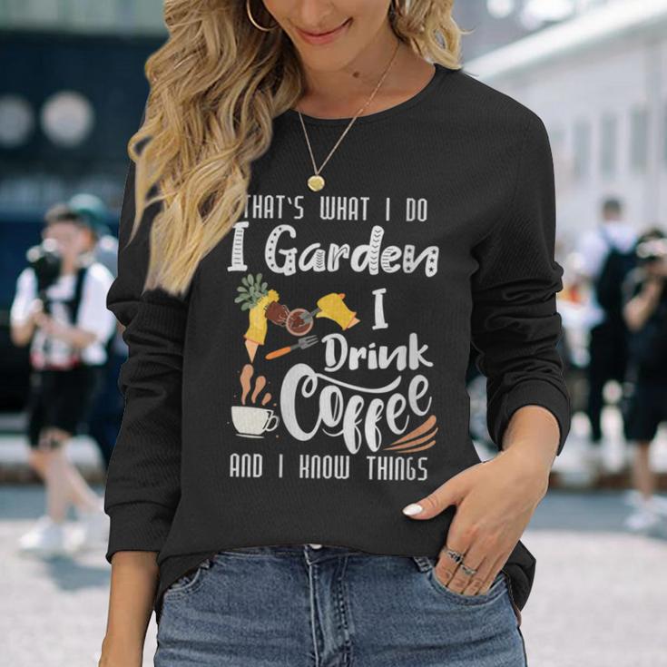 Damen Das Ist Was Ich Mache Ich Lese Bücher Ich Trinke Kaffee Ich Weiß Ding Mit-Ausschnitt Langarmshirts Geschenke für Sie