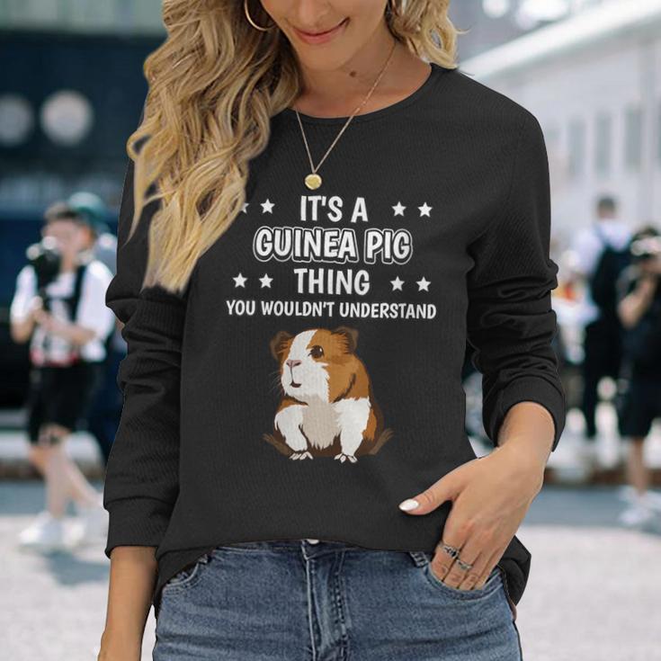 Damen Ist So Ein Meerschweinchen Ding Lustiger Spruch Meerschwein Mit-Ausschnitt Langarmshirts Geschenke für Sie