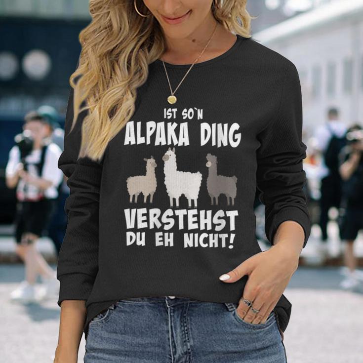 Damen Ist So N Alpaka Ding Alpaka Und Lamas Mit-Ausschnitt Langarmshirts Geschenke für Sie