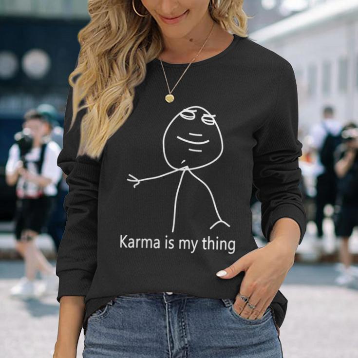 Damen Karma Ist Mein Ding Mit-Ausschnitt Langarmshirts Geschenke für Sie