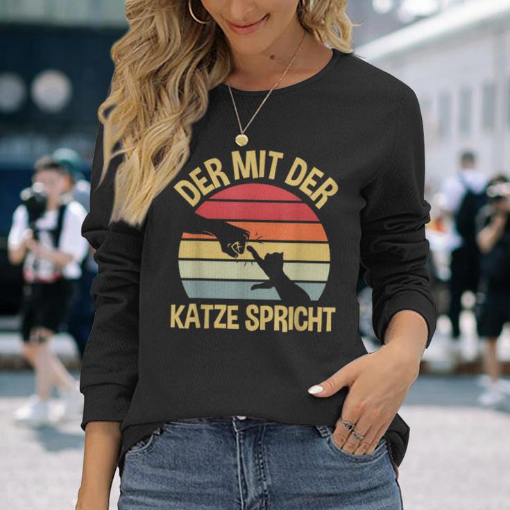 Der Mit Der Katze Speaks Cats Katzenpapa The Mit Cat Langarmshirts Geschenke für Sie