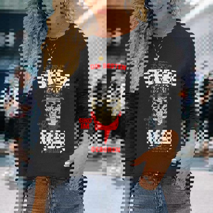 Die Besten Biker Sind Im Mai Geboren Langarmshirts Geschenke für Sie