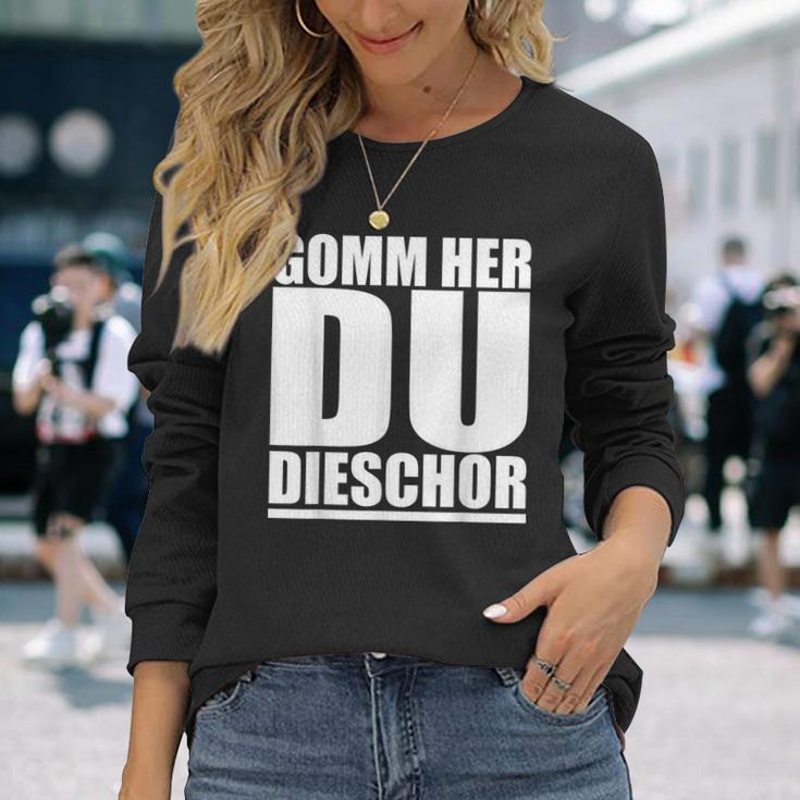 Come Here Du Tiger On Saxon Ossi Dialekt Langarmshirts Geschenke für Sie