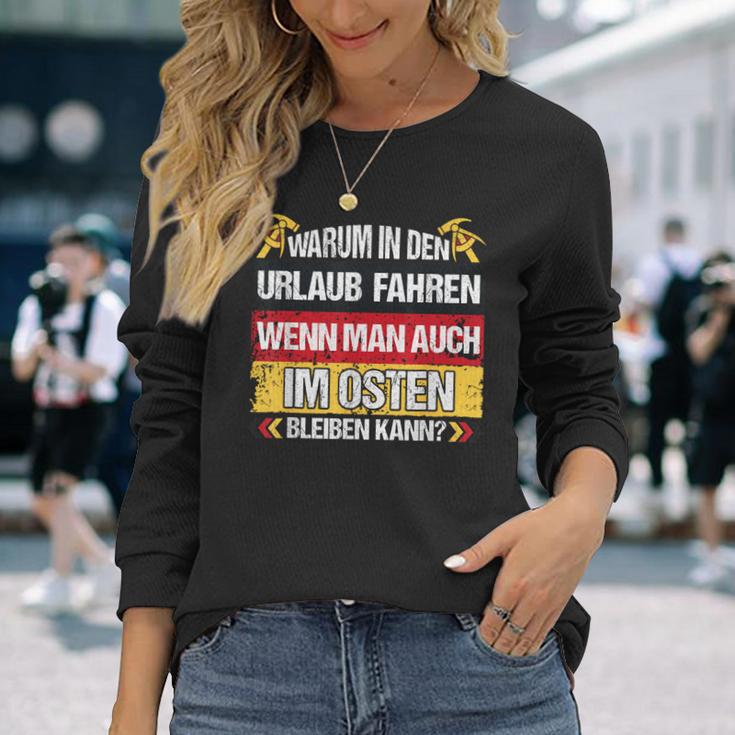 East Germany Ddr Warum In Den Urlaub Fahren Langarmshirts Geschenke für Sie