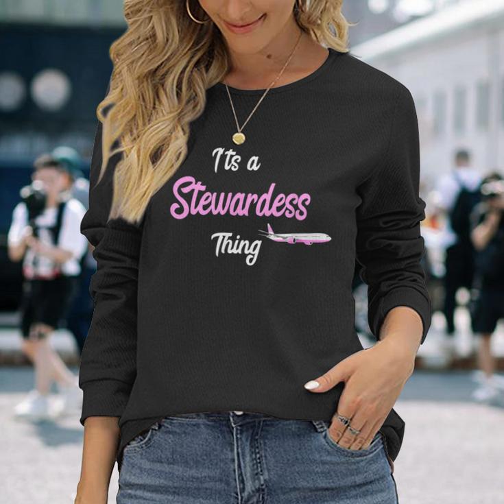 Es Ist Eine Stewardess-Ding Flugbegleiter Für Luftfahrtflugzeuge Langarmshirts Geschenke für Sie