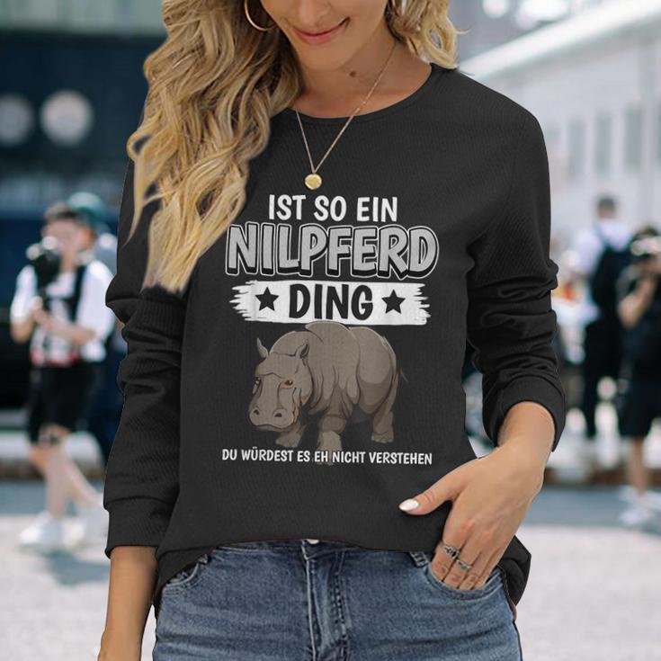 Flusspferd Sachen Ist So Ein Nilpferd Ding Nilpferd Langarmshirts Geschenke für Sie