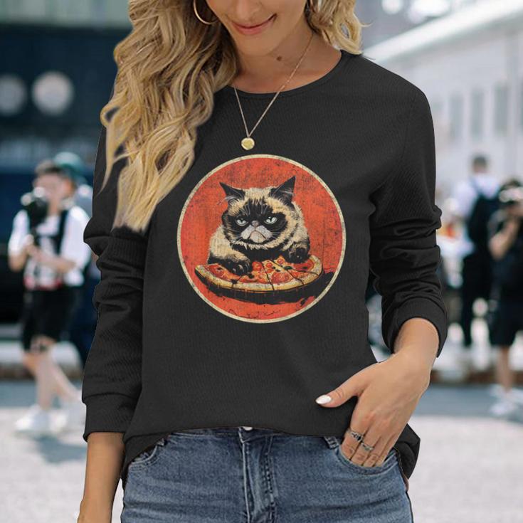 Cat Pizzaintage Langarmshirts Geschenke für Sie