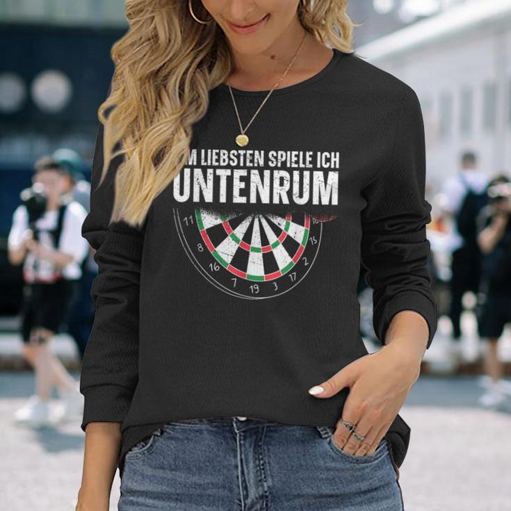 Dart Am Liebsten Spiele Ich Untenrum Langarmshirts Geschenke für Sie