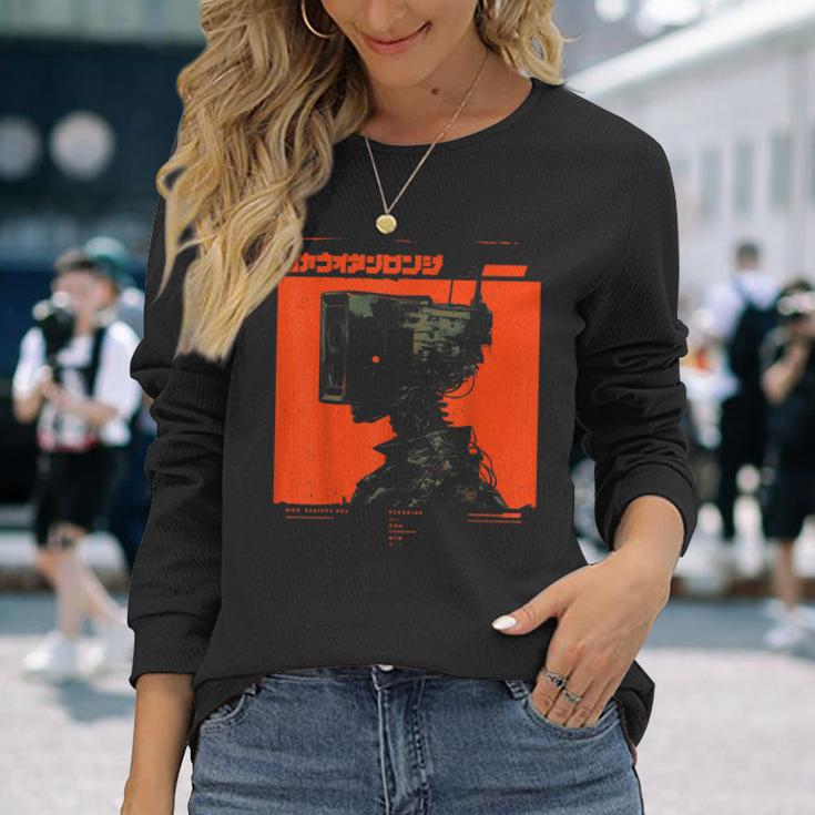 Futuristic Techwear Japanese Cyberpunk Harajuku Horror Punk Langarmshirts Geschenke für Sie