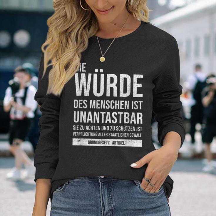 Basic Law Article 1 Die Würde Des Menschen Ist Unantastbar Langarmshirts Geschenke für Sie