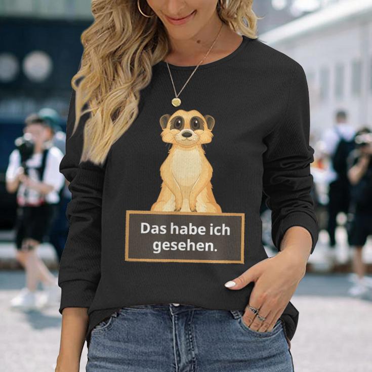 Lehrer Das Habe Ich Gesehen Erdmännchen Saying Langarmshirts Geschenke für Sie