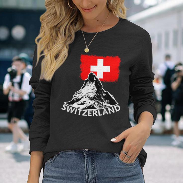 Switzerland Matterhorn Switzerland Alps Langarmshirts Geschenke für Sie