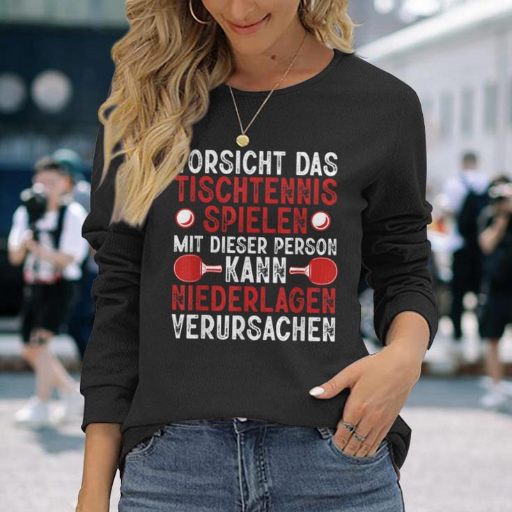 Vorsicht Das Tischtennis Spielen Ping Pong Langarmshirts Geschenke für Sie