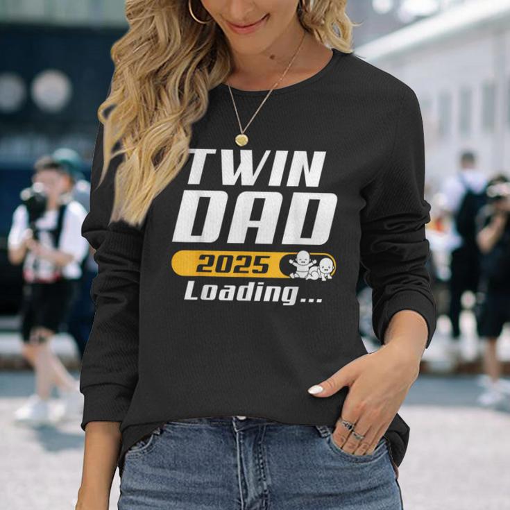 Werdender Papa Twin Dad 2025 Loading Twin Dad Langarmshirts Geschenke für Sie