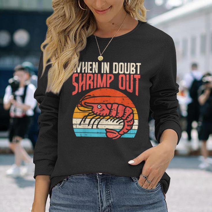 When In Doubt Shrimp Out Retro Bjj Brazilian Jiu Jitsu Langarmshirts Geschenke für Sie