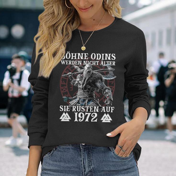 WikingerMänner Odin Wikinger Jahrgang 1972 Geburtstags Langarmshirts Geschenke für Sie