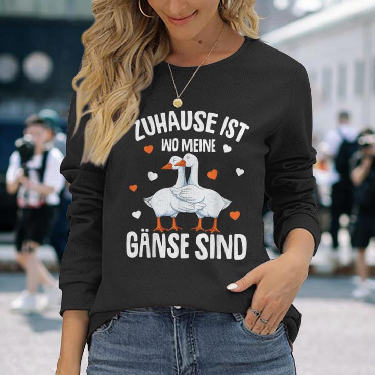 Zuhause Ist Wo Meine Gäse Sind Gäsehalter Langarmshirts Geschenke für Sie