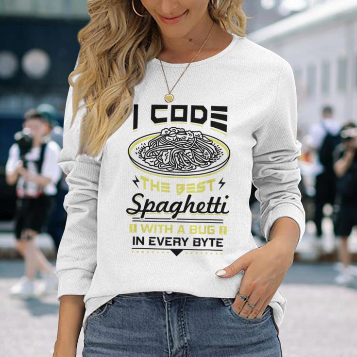 Computer Programming Spaghetti Code Programmer Long Sleeve T-Shirt ...