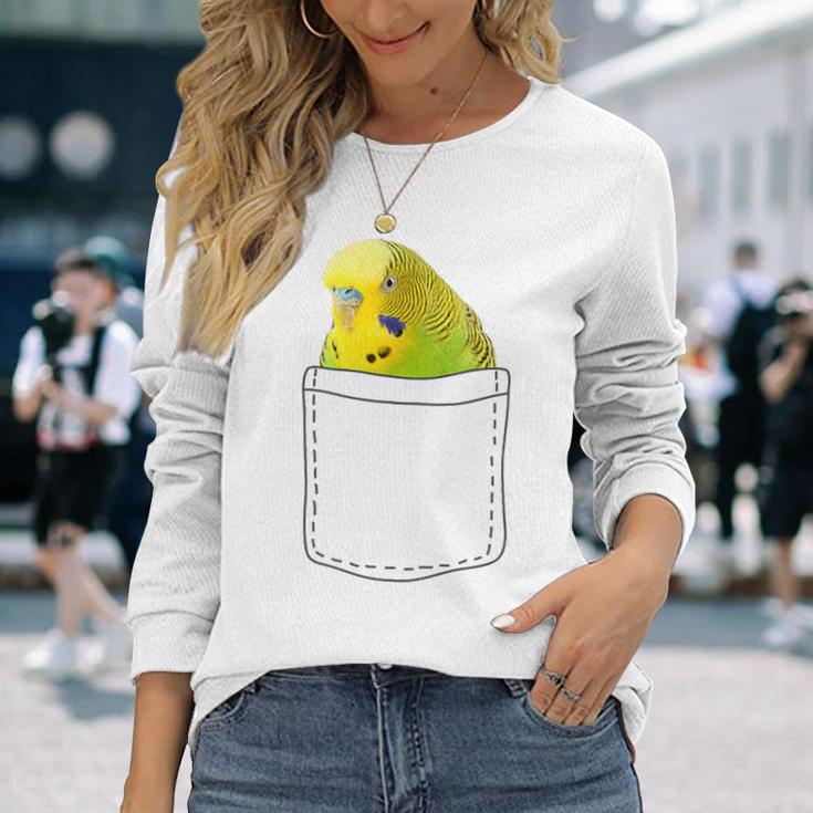 Cute Budgie In Bag Budgie Langarmshirts Geschenke für Sie