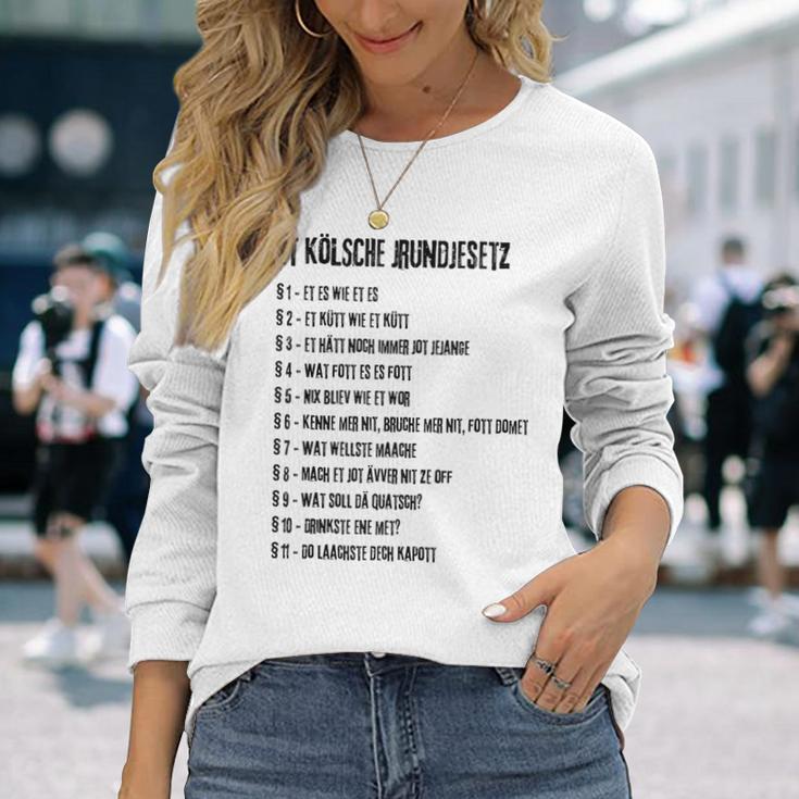 Et Kölsche Jrundjesetz Cologne Cologne Basic Law Carnival Langarmshirts Geschenke für Sie