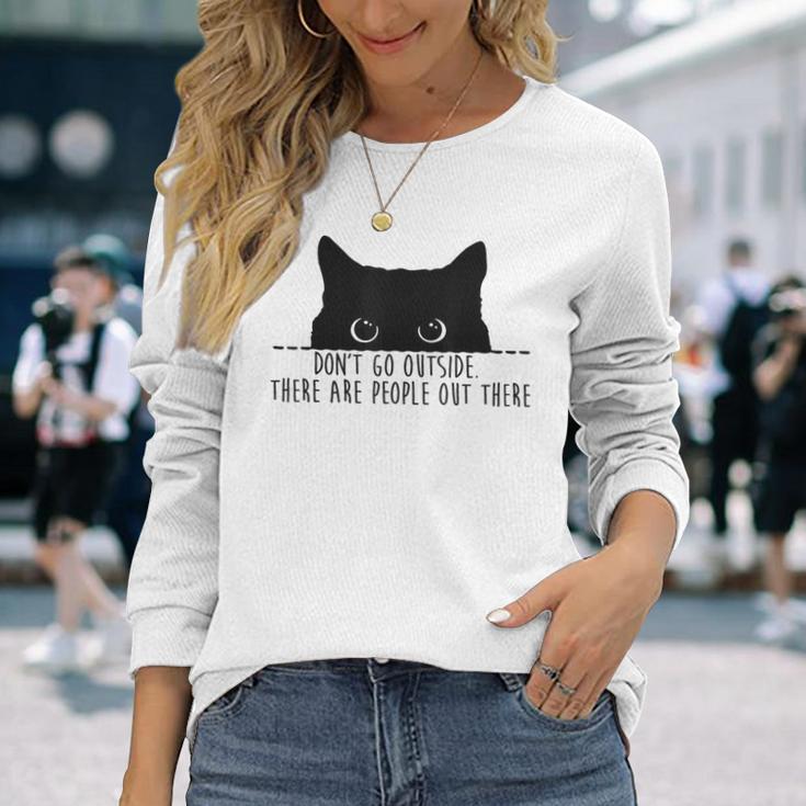 Cat Leute Da Draußen Cat French Language Langarmshirts Geschenke für Sie