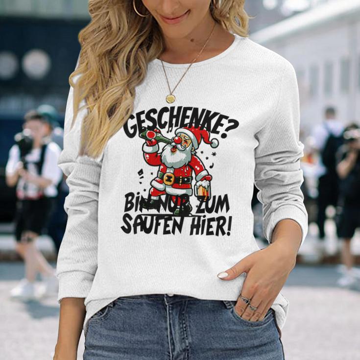 Geschenke Nur Zum Saufen Hier Bier Alkohol German Langu Langarmshirts Geschenke für Sie