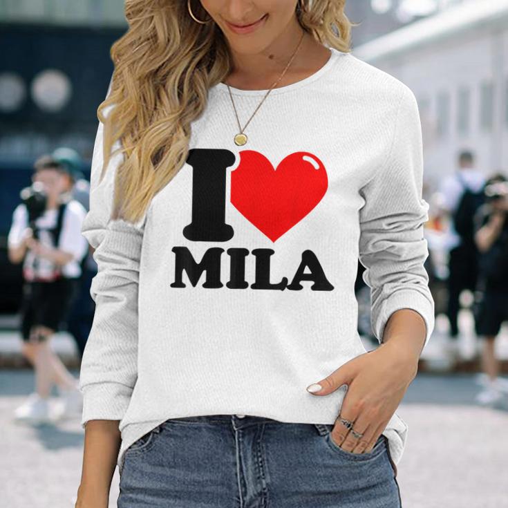 Ich Liebe Mila German Langu Gray Langarmshirts Geschenke für Sie