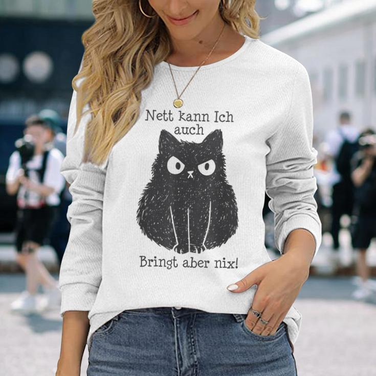 Nett Kann Ich Auch Bringt Aber Nix Cat Fun Gray S Langarmshirts Geschenke für Sie