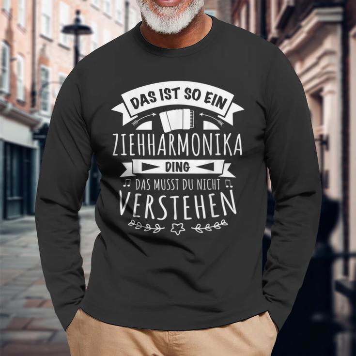 With Accordion Musician Das Ist So Ein Ziehharmonika Ding Langarmshirts Geschenke für alte Männer