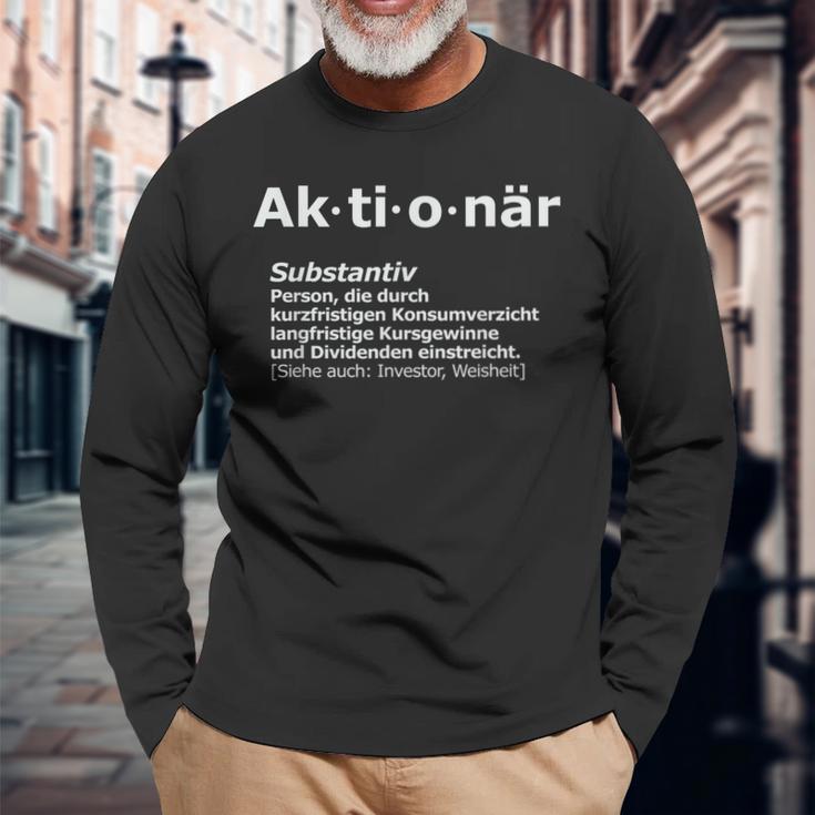 Aktionär Idea Etf Aktien Investor Langarmshirts Geschenke für alte Männer