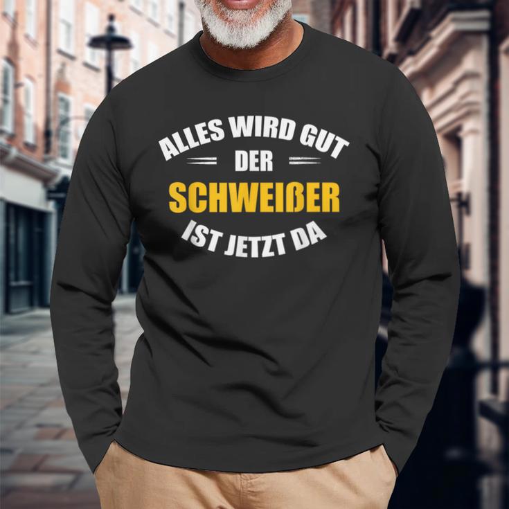 Alles Wird Gut Der Schweißist Jetzt Da Langarmshirts Geschenke für alte Männer