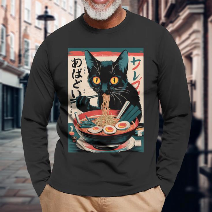 Anime Manga Kawaii Otaku Ramen Cat Christmas Langarmshirts Geschenke für alte Männer